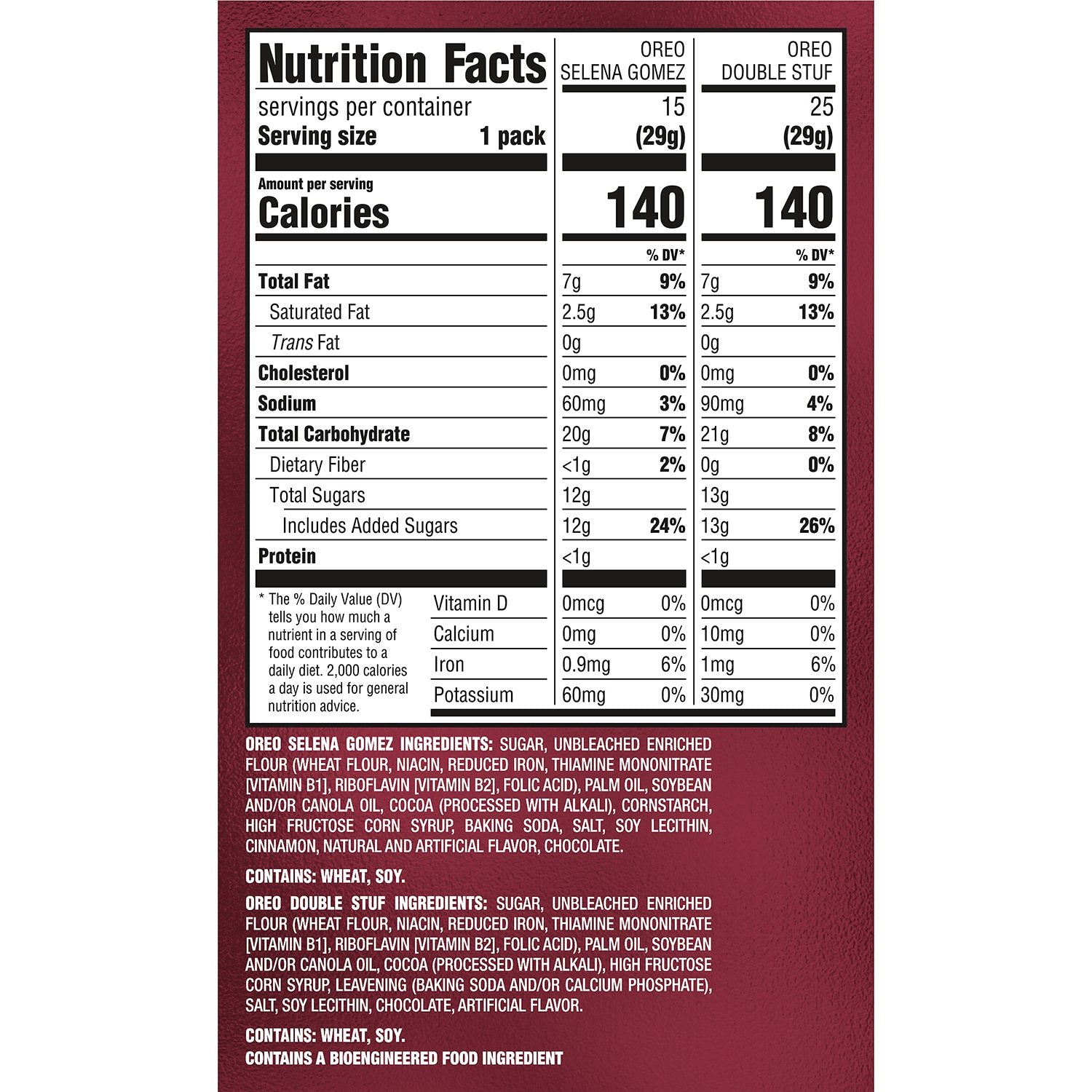 Selena Gomez & OREO Double Stuf Cookies Variety Pack, 1.02 oz., 40 pk.