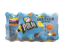 Polar Seltzer 15-pack variety of blue seltzer with citrus and berry flavor graphics