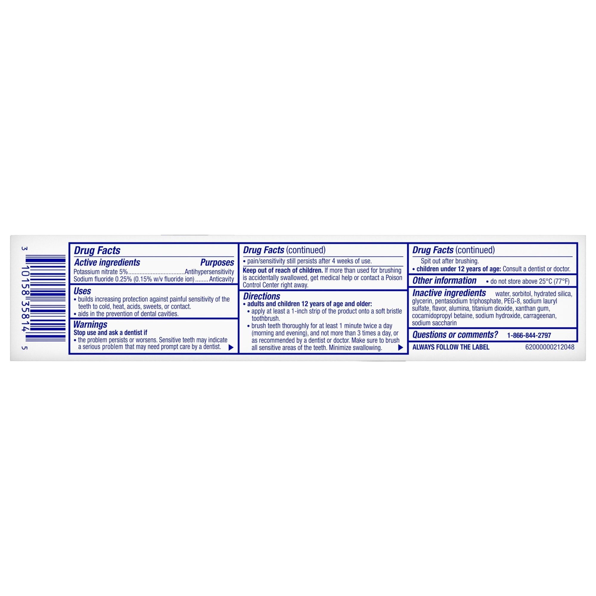 Sensodyne Clinical White Toothpaste Clinically Proven Whitening for Sensitive Teeth, Stain Protector, 3.4 Oz x 3