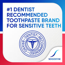 Sensodyne Sensitivity and Gum toothpaste box panel with #1 dentist recommended seal