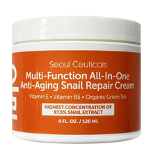 Seoul Ceuticals anti-aging snail repair cream jar, 4 fl oz
