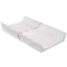 Foam changing pad with waterproof white cover, contoured top and raised edges
