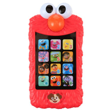Red Sesame Street electronic learning phone with Elmo face and keypad-style screen