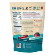 Seven Sundays Rise & Shine cereal bag back, nutrition facts and ingredients, 20 oz.