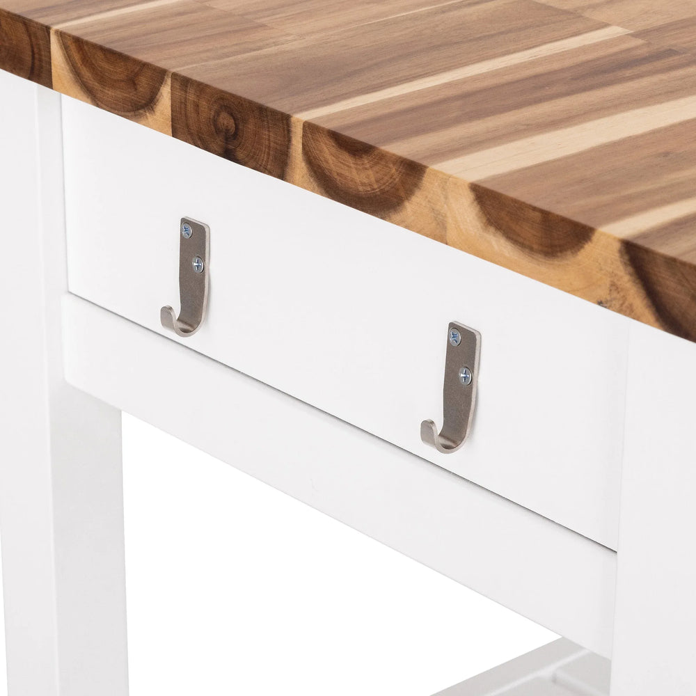 Seville Acacia Top Kitchen Cart with Drawers - USA MEGA SHOP