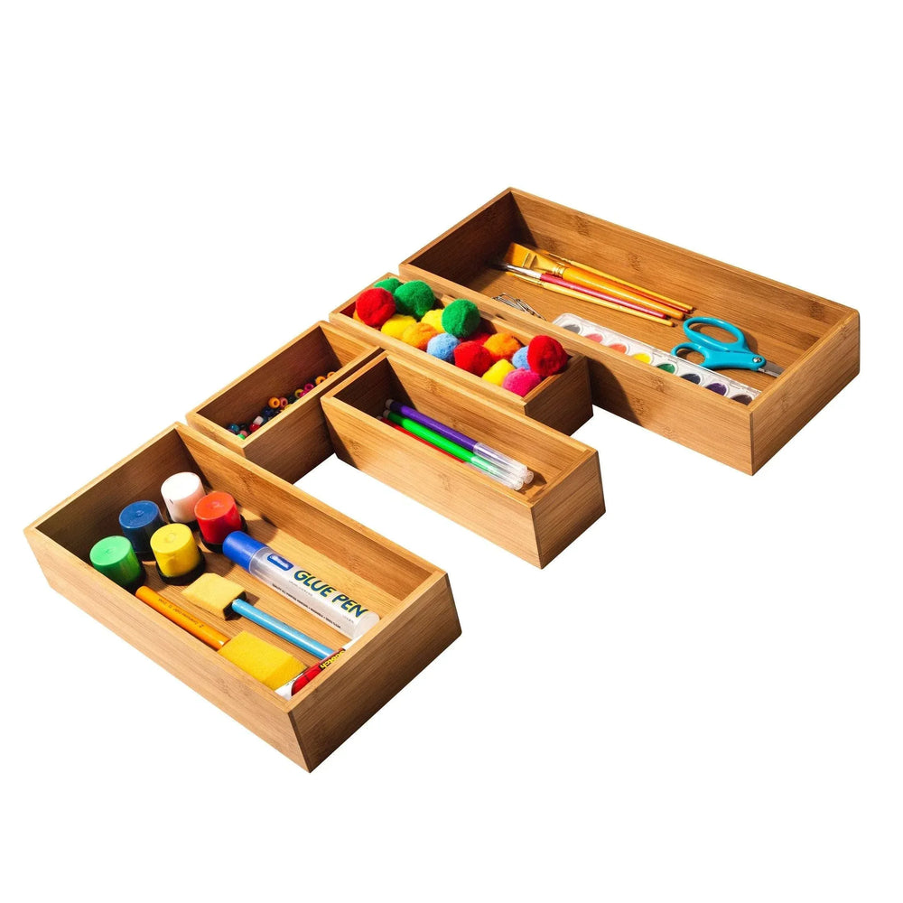 Seville Classics 10-piece Bamboo Storage Box Organizer Set - USA MEGA SHOP