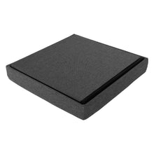 Dark gray foldable storage cube ottoman with fabric lid panel