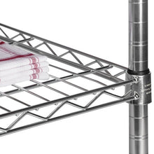 Stainless steel wire shelf with pole connector