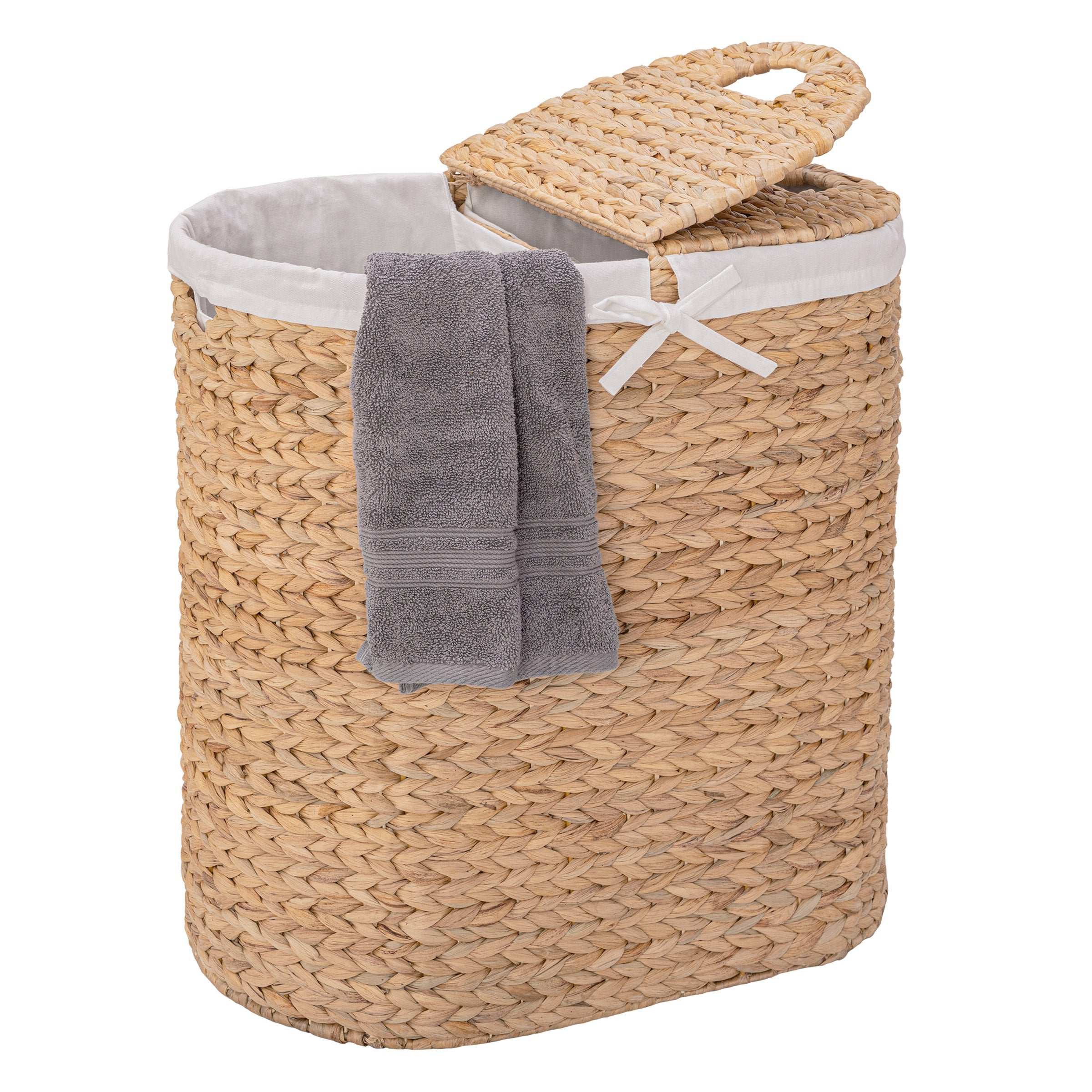 Seville Handwoven Water Hyacinth Laundry Hamper
