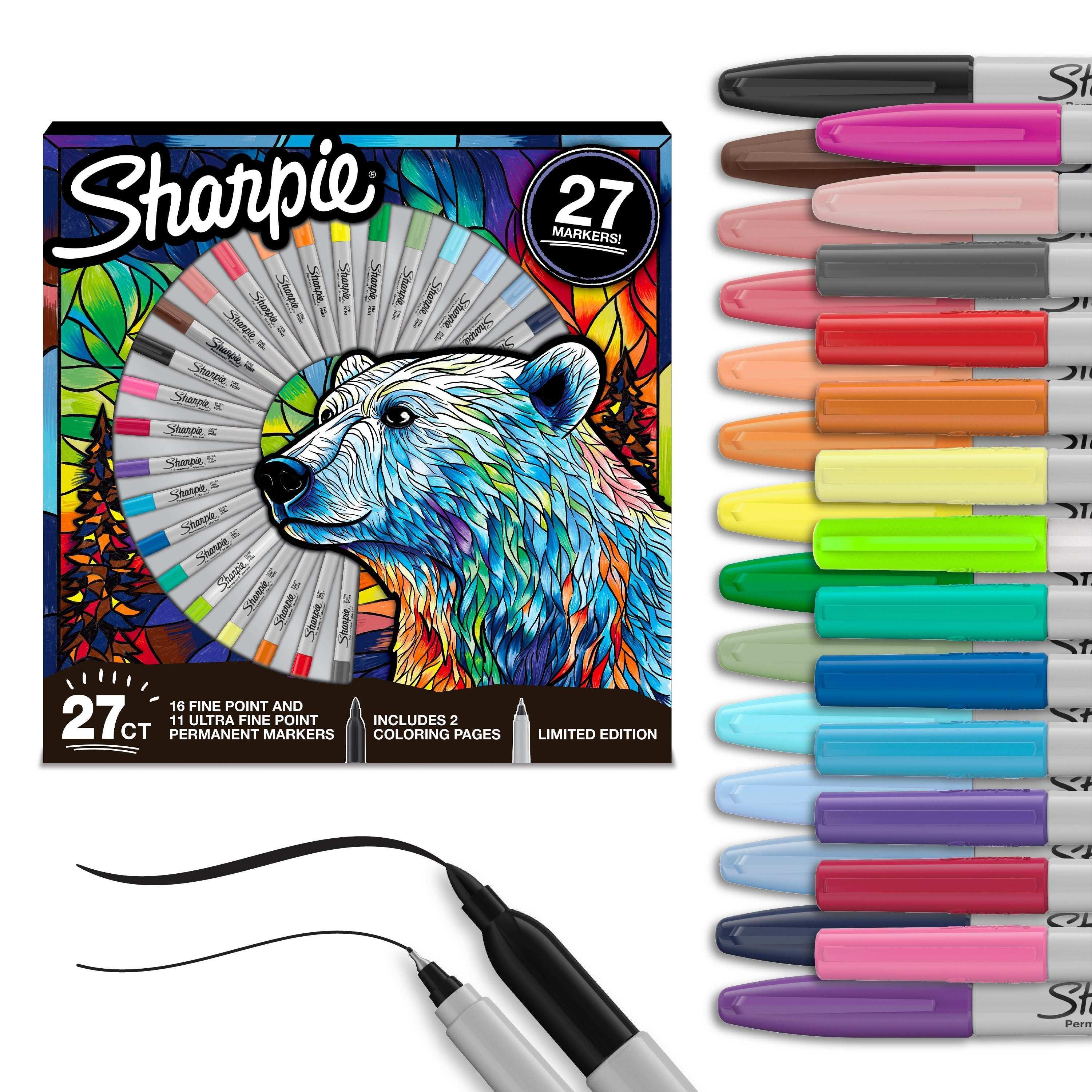 Sharpie Permanent Markers, Fine and Utra-Fine Point Markers Variety Pa ...