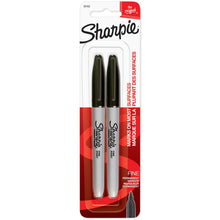 Sharpie fine-point permanent markers with black ink, two-pack blister
