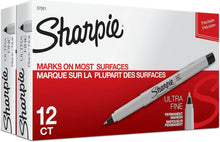 Sharpie Ultra Fine permanent marker set box, 12 ct, black markers