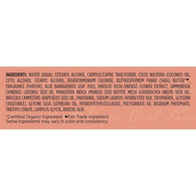 Conditioner bottle back label with ingredients text