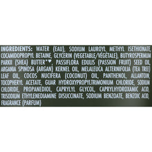 Shea Moisture Men Beard Wash ingredients panel on back of dark green tube