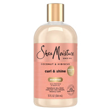 SheaMoisture coconut & hibiscus curl & shine shampoo bottle, front view