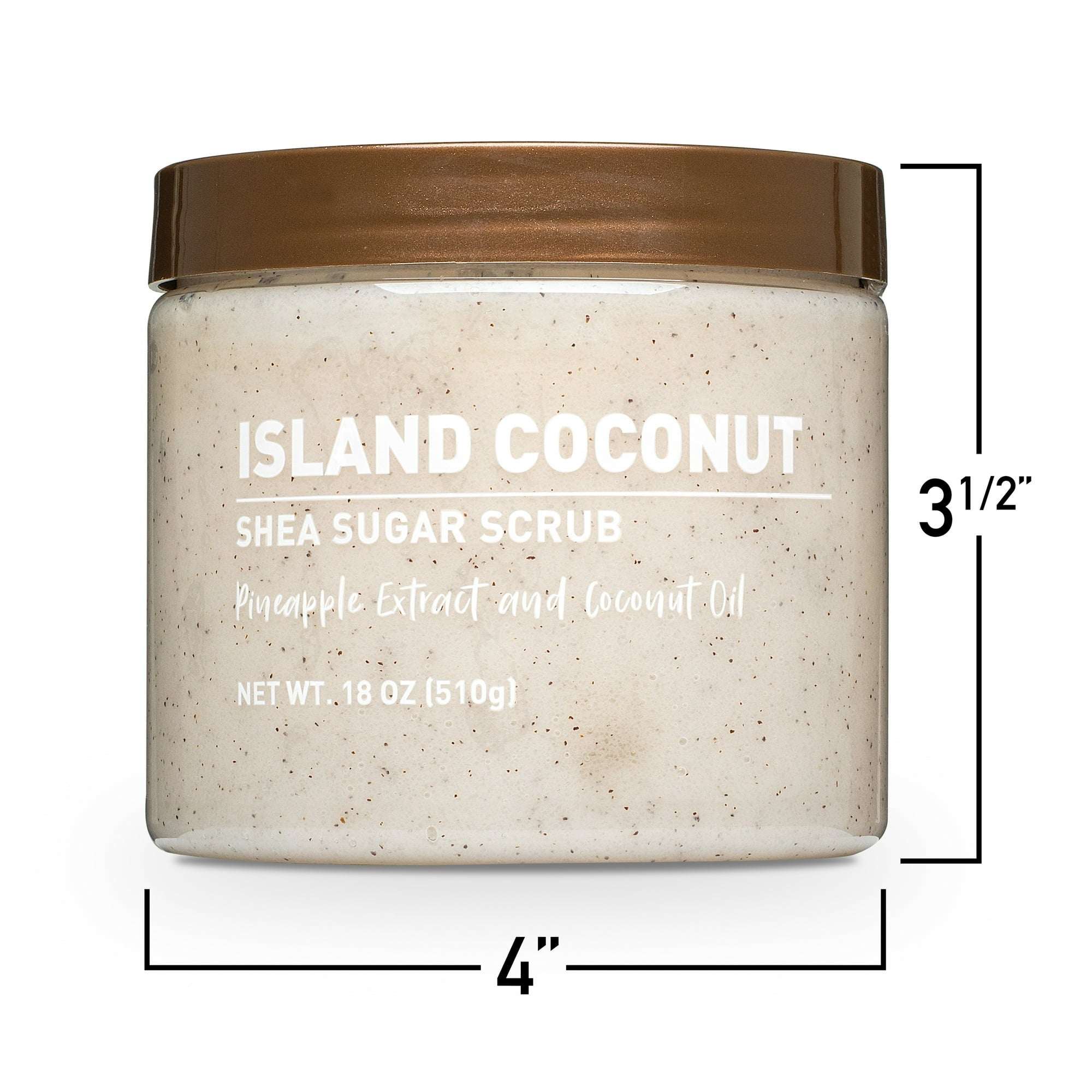 (3 pack)  Shea Sugar Scrub, Island Coconut Scent, 18 oz