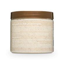 Island Coconut shea sugar scrub jar back label; 18 oz; brown lid