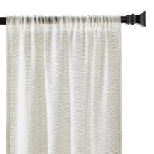 Sheer linen-blend curtain panel with textured weave and top grommets, shown straight