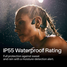 Open-ear wireless headphones on ear with dark speaker pad and protective housing