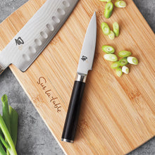 Shun Classic 3½-inch paring knife, stainless blade with dark handle