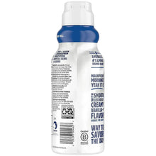 Almond creamer bottle back label with nutrition and flavor information