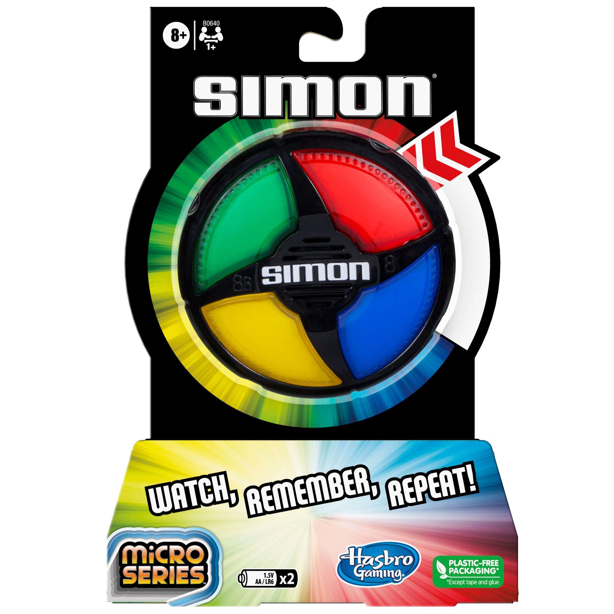 Simon Micro Series Electronic Compact Size Game for Kids, Boys and Girls, Ages 8+