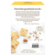 Simple Mills almond flour sea salt crackers bag with crackers and almond graphics
