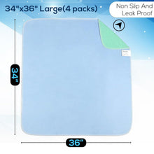 Simpli-Magic Reusable Absorbent Multi-Purpose Washable Underpads, Oil Spill Pads & Training Pads, Heavy-Duty Leakproof Protection, 34" x 36", 4 Pack