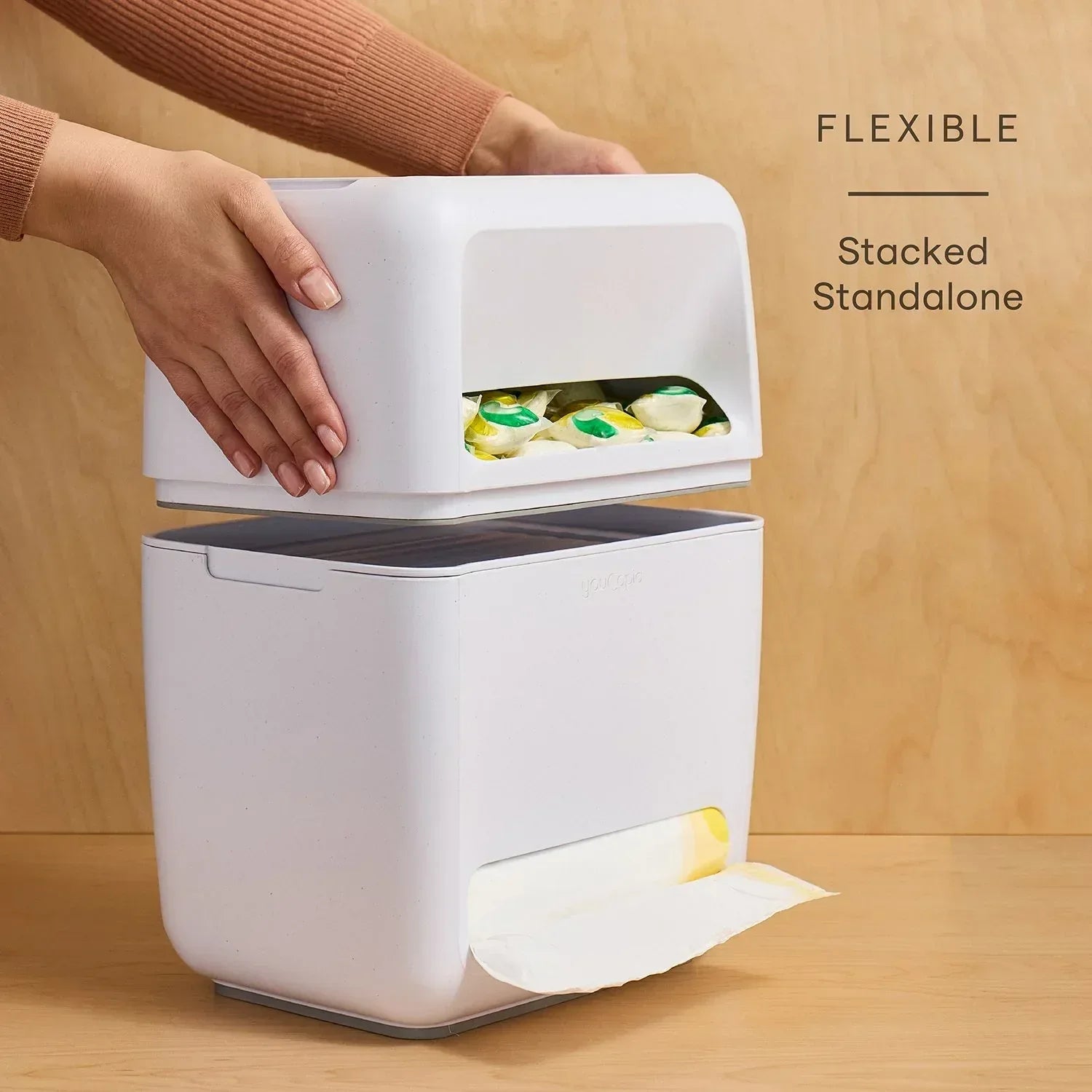 SinkSuite 2-in-1 Under Sink Trash Bag and Dish Pod Organizer