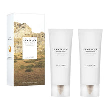 Centella soothing facial cream set with box and two white squeeze tubes