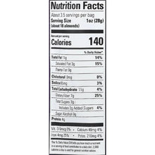 Nutrition Facts label for super dark sea-salt almond snack bag