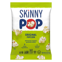 SkinnyPop original popcorn pouch, green and white