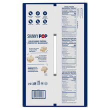 SkinnyPop popcorn variety pack back panel with nutrition facts and ingredient icons