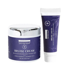 Arnica bruise cream set: jar and tube in dark blue/white packaging.