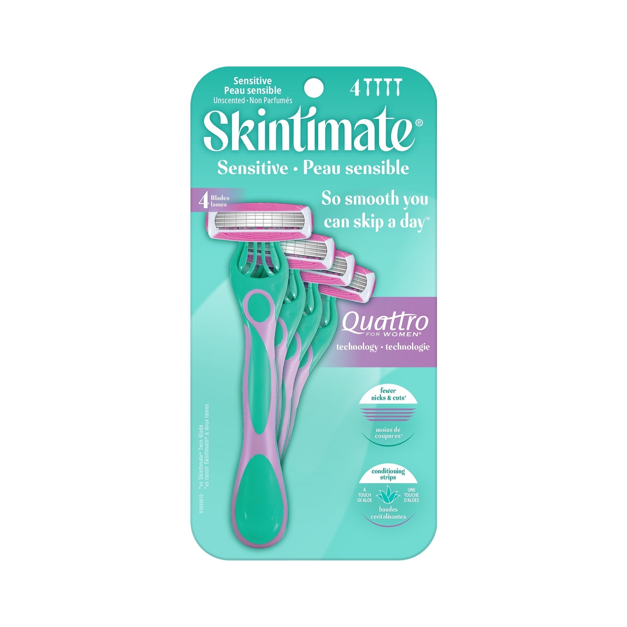 Skintimate Sensitive Women's 4-Blade Disposable Razors, 4 Count