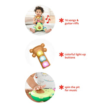 Rock-a-mole guitar baby toy with light-up buttons and colorful mallets
