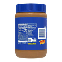 Extra crunchy chunky peanut butter twin pack, back label on blue jars
