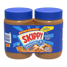 Skippy extra crunchy chunky peanut butter twin pack in blue-lidded jars