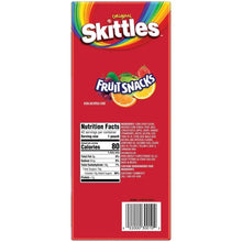 Skittles Fruit Snacks original pouch back with Nutrition Facts and barcode