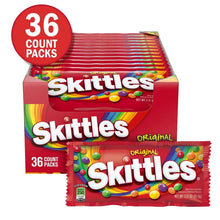 Skittles Original 36-count candy multipack with stacked boxes and pouch
