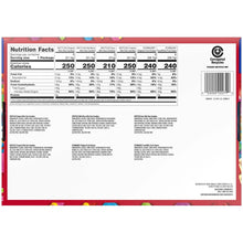Back panel with Nutrition Facts table and barcode for candy assortment box