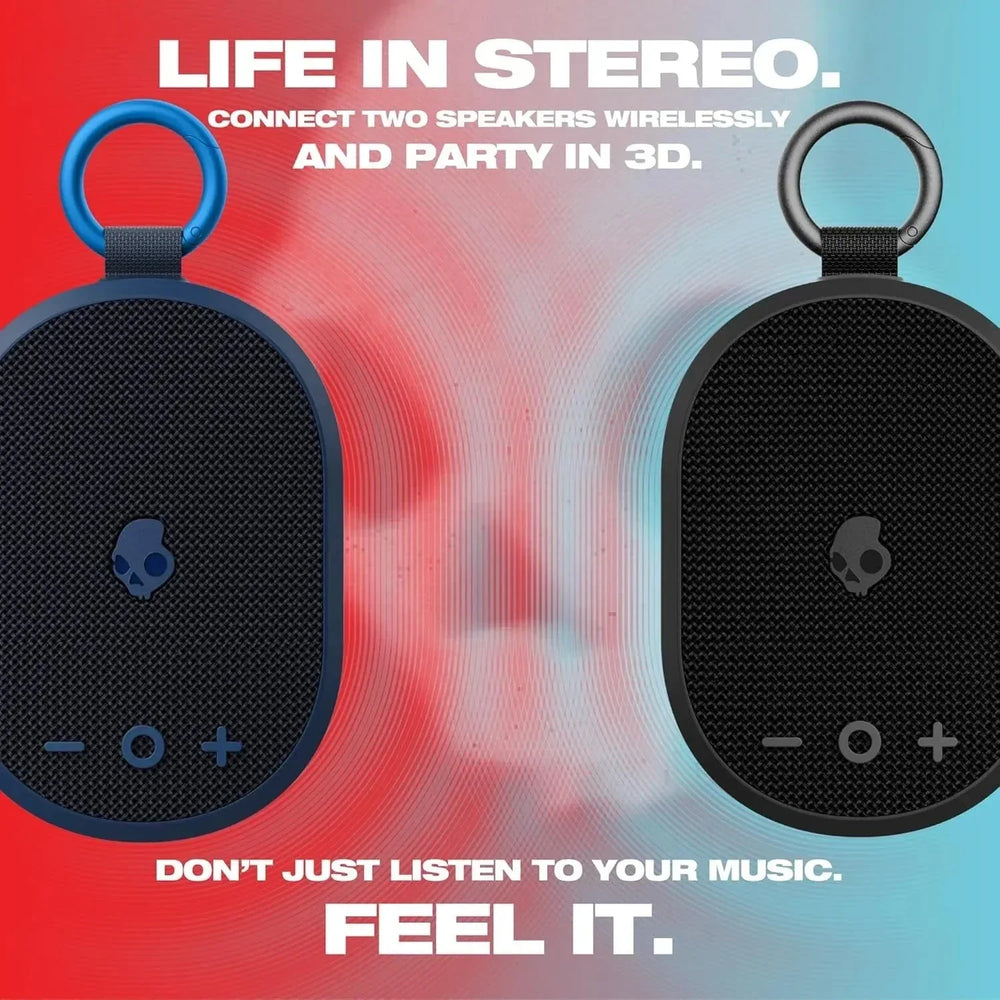 Skullcandy Kilo XT Wireless Bluetooth Speaker - IPX7 Waterproof Mini Speaker with 24 Hour Battery and True Wireless Pairing - for Outdoor, Black - USA MEGA SHOP