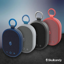 Set of Skullcandy mini speakers with textured grilles and carry loops, multiple colors