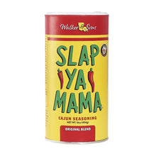 Slap Ya Mama Cajun seasoning can, original blend label on yellow and red