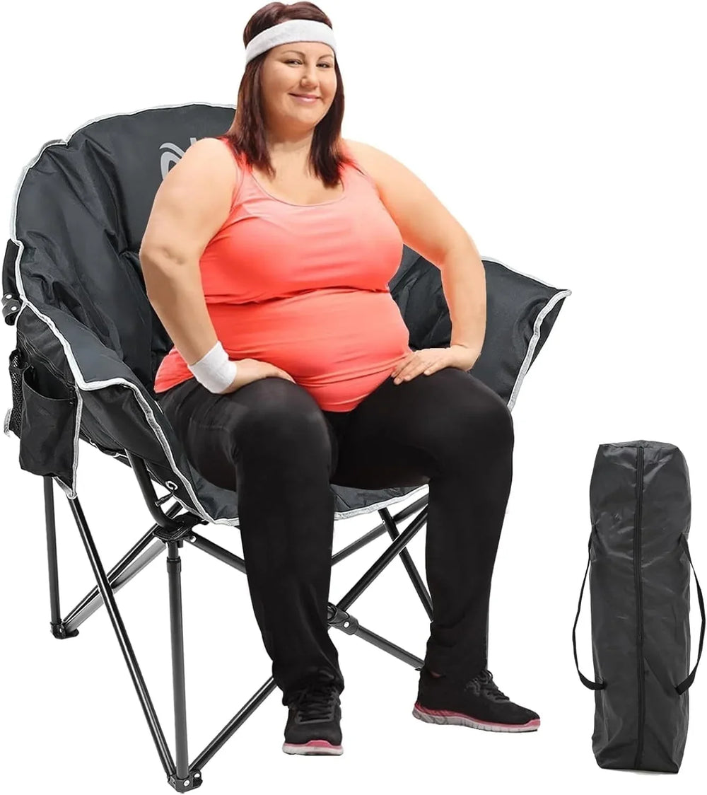 Slsy Double Camping Chair, Extra Padded Loveseat for 3 Prson Heavy Duty Folding Loveseat with Cup Holders for Camping, Fishing, or Hunting - USA MEGA SHOP