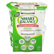 Smart Balance original buttery spread tubs, gluten free, 400mg Omega-3, 2-pack