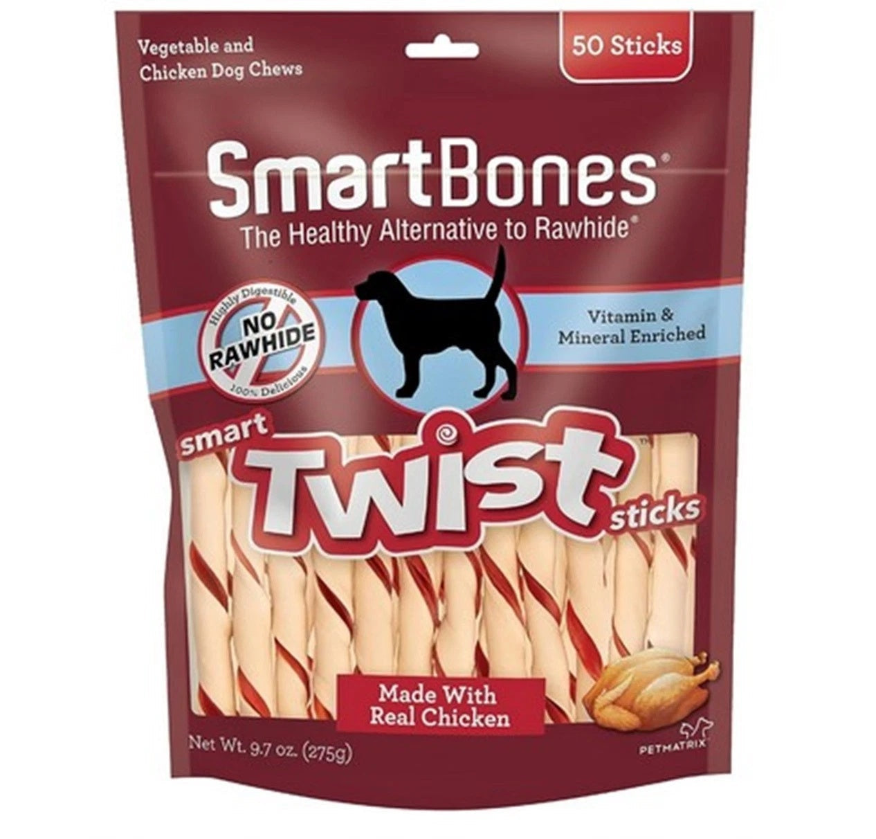 SmartBones Smart Twist Sticks, Rawhide Free Dog Chew Sticks, 50 Sticks , 9.7 Oun