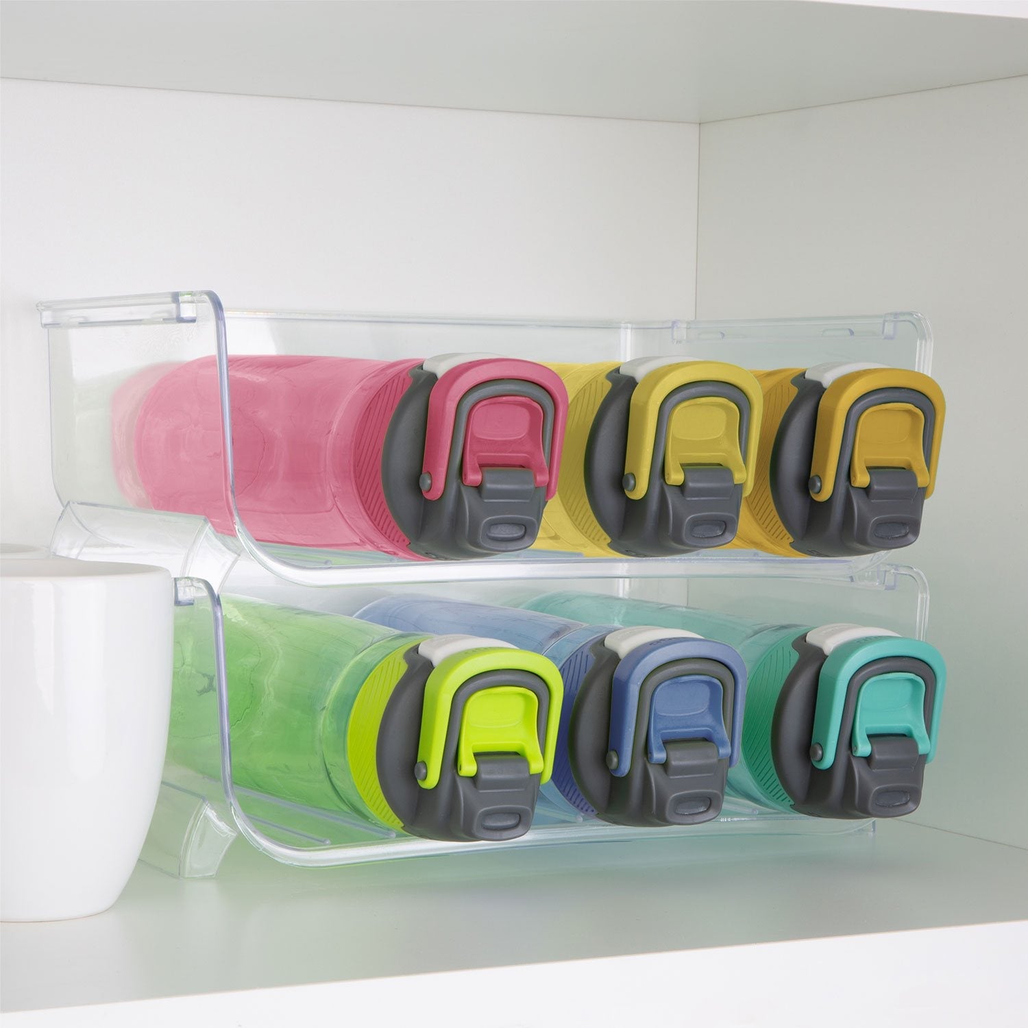 Smart Design 2-Pack Clear Stackable Bottle Organizer