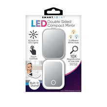 Retail box for LED double-sided compact mirror with two mirror images