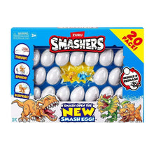 Dinosaur Smashers Smash Egg 20-pack box with blue star center and dinosaur graphics